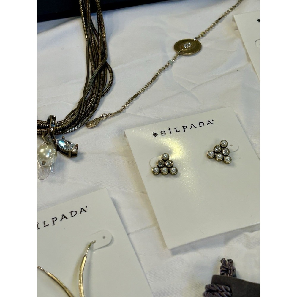 SILPADA KR Lot Retired 14 Pieces Rings Necklaces Earrings Jewelry Watch NOS $700 - Picture 6 of 16